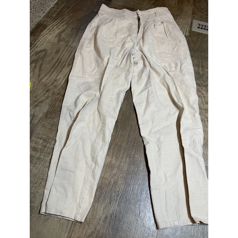 Jordache Pants Womens Size 14 Tan Linen Cotton Blend